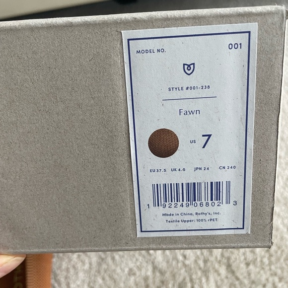 Used once with Box  Sz 7 Fawn Rothy’s Flat - Picture 7 of 7